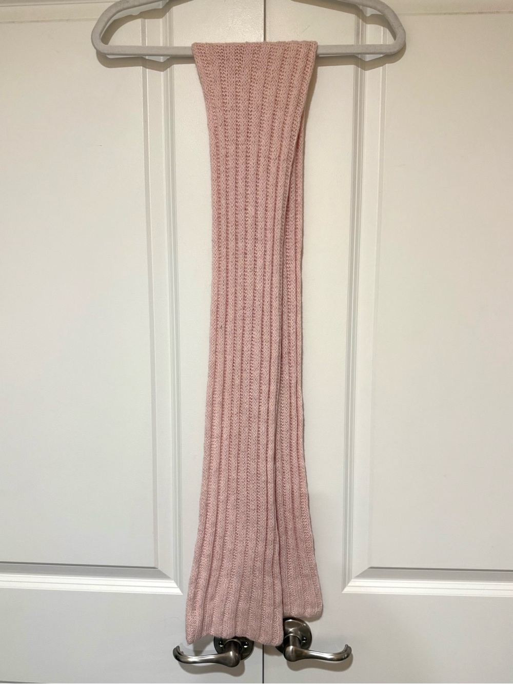 American Eagle Outfitters Angora Wool Blend Blush Pink Ribbed Knit Scarf